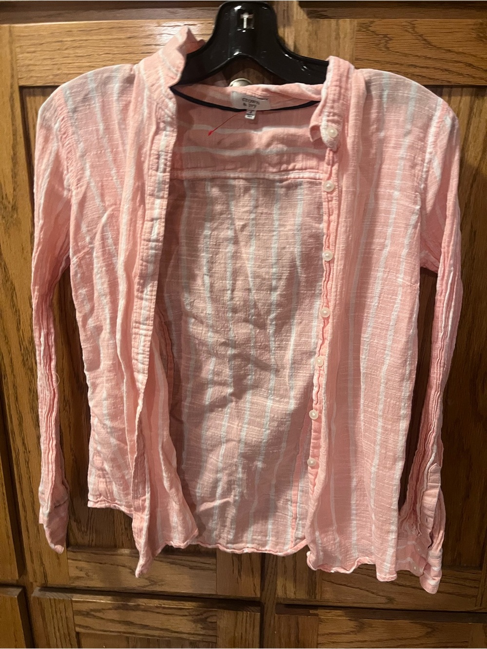 Light Pink Gauze Button-Down Shirt